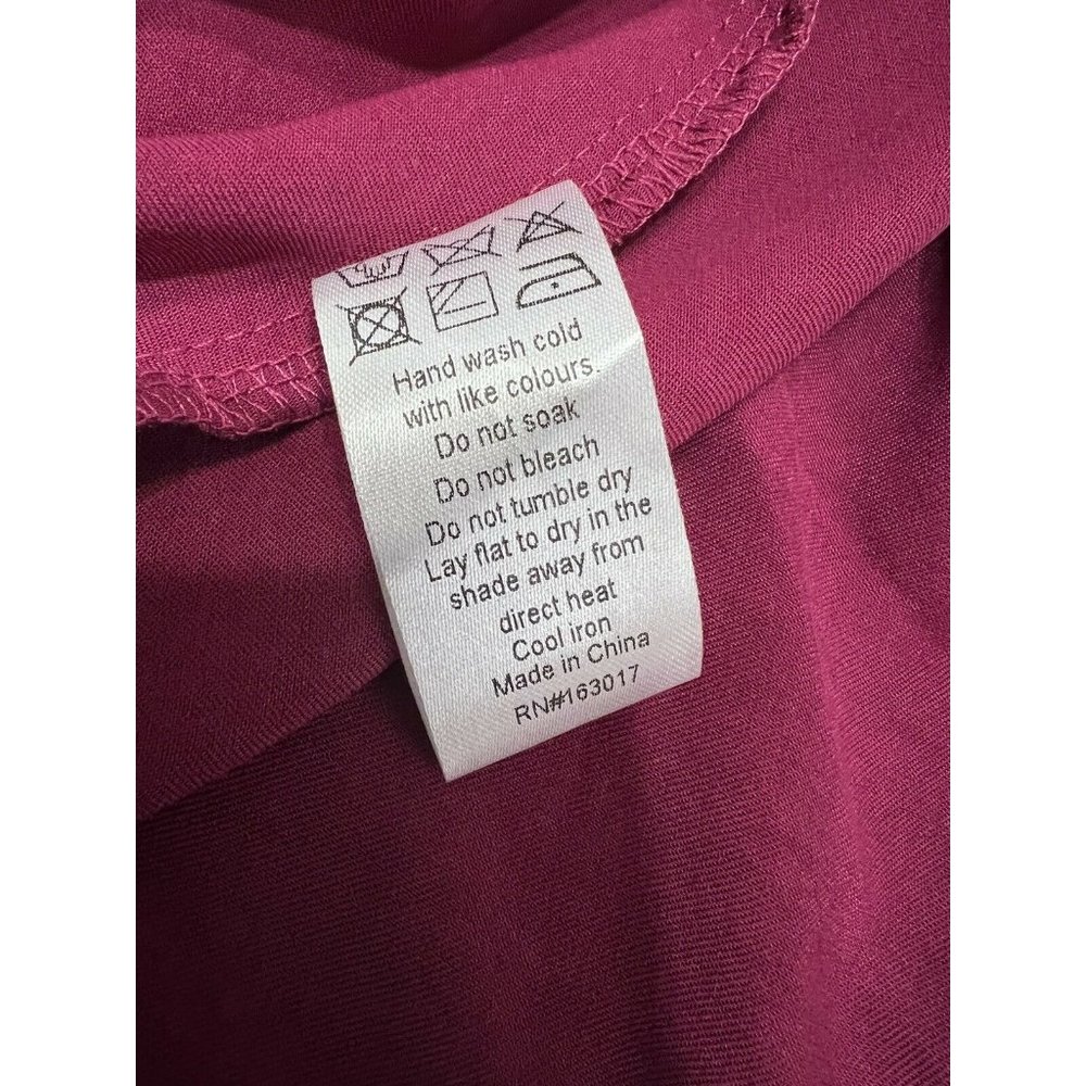 Bridesmaid Lioness Slip Dress 10 XL Magenta Cowl Neck Long Front Slit Sexy Maxi - Picture 11 of 11